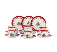 Service à café de Noël magique à café pour 6 personnes Blanc/motifs Noël