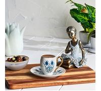Service à café - KARACA - Iznik - Porcelaine - 6 pièces - Compatible lave-vaisselle