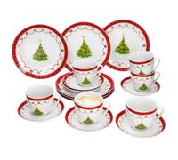 Service à café - MAMBOCAT - Rêve de Noël - 18 pièces - Porcelaine - Compatible lave-vaisselle