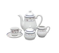 Service à café, porcelaine Carlsbad Thun, roses, 15 pièces