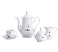Service à café, porcelaine de Carlsbad Leander Meadows, Mary-Anne, oie, 15 pièces