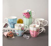 Service à Café Tasses Grande Capacité 420 ML Creative Pastorale Fleur Tasse À Thé Bureau Lait Café Tasse en Céramique Maison Drinkware Porcelaine Anglaise (Color : Style B, Size : 420ml)