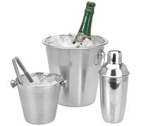 Viscio Trading – Service à cocktail avec shaker – Acier inoxydable argent (4 pièces)