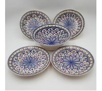 Service à couscous assiettes creuses Bakir bleu - 4 pers