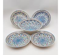 Service à couscous assiettes creuses Bakir turquoise - 4 pers