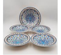 Service à couscous assiettes creuses Tebsis Bakir turquoise - 4 pers