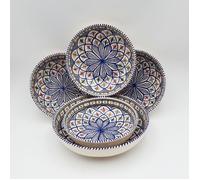 Service à couscous assiettes jattes Bakir bleu - 4 pers