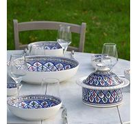 Service à couscous assiettes jattes Bakir Bleu - 8 pers