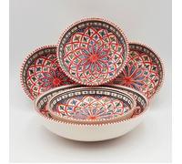 Service à couscous assiettes jattes Bakir rouge - 4 pers