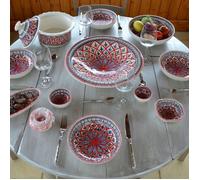 Service à couscous assiettes jattes Bakir rouge - 6 pers