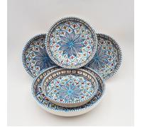 Service à couscous assiettes jattes Bakir turquoise - 4 pers