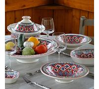 Service à couscous assiettes Tebsi Bakir rouge - 12 pers