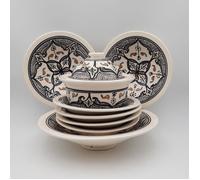 Service à couscous assiettes Tebsi Marocain noir - 6 pers