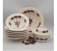 Service à couscous assiettes Tebsi Sahel beige - 6 pers