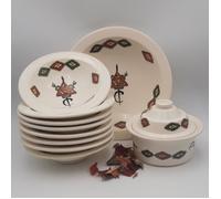 Service à couscous assiettes Tebsi Sahel beige - 8 pers