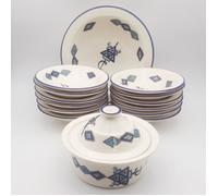 Service à couscous assiettes Tebsi Sahel bleu - 12 pers