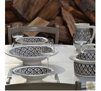 Service à couscous assiettes Tebsis Bakir gris - 8 pers