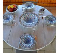 Service à couscous assiettes Tebsis Bakir turquoise - 12 pers