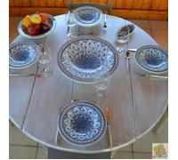 Service à couscous assiettes Tebsis Bakir turquoise - 8 pers
