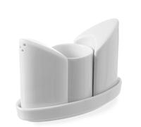 Service à épices : sel, poivre, cure-dents, porcelaine blanche - Hendi 786420