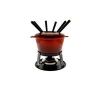 Service à fondue - Non spécifié - Rouge - 6 fourchettes - Réchaud inclus - Fonte émaillée