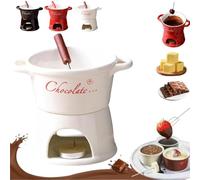Service à fondue au chocolat avec fourchettes, tasse à fondre le chocolat, tasse à fondue au fromage, ensemble pour dessert, bonbons, caramel, apéritif, pain, thé de l'après-midi, plage, rendez-vous