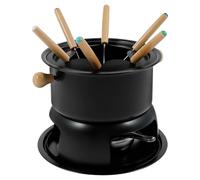 Service à fondue au fromage et au chocolat en acier inoxydable - Chauffage uniforme des aliments avec 6 fourchettes - Protection contre les éclaboussures - Convient à tous les feux