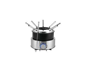 Service à fondue électrique KITCHENCHEF KSFOND8800IX 8 personnes 800W Caquelon 1,8L antiadhésif Acier inoxydable/Noir