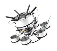 Service à fondue en fonte - Collection de pots à fromage rotatifs, lot de | Kit de fondue à usage intensif | Comprend de la viande, du fromage, des pots de chocolat, idéal pour recevoir des invités