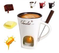 Service à fondue personnel avec fourchette de service, gobelet individuel pour chocolat et fromage, idéal pour les rendez-vous