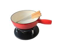 Service à Fondue Caquelon Fonte Emaillé 6 personnes D24 Rouge