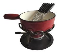 Set Fondue Rouge Uni 24 Cm Réchaud Fer Forgé Table Et Cook - Dsbrgsaf24 Table Et Cook