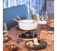 Service à fondue Tradition blanc Fond antidérapant 6 Pers Compatible tout feux