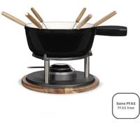 Service a fondue tradition - LIVOO - MEN426N - 2,6L - 6 personnes - Fonte émaillée - 6 fourchettes - Caquelon compatible tous feux