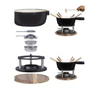 Service à fondue Tradition Noir Fond antidérapant 6 Pers Compatible tout feux