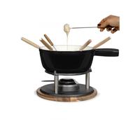 Service à fondue Tradition Noir Fond antidérapant 6 Pers Compatible tout feux