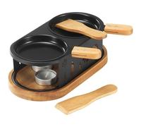 Service à raclette - TABLE ET COOK - Rond - 2 personnes - Plateau bois - Avec bougie