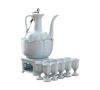 Service à saké en céramique, 10 tasses, avec chauffe-boisson (B)