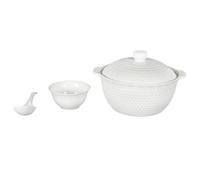 Service à Soupe - HOME DECO FACTORY - 9 Pièces - Porcelaine - Blanc