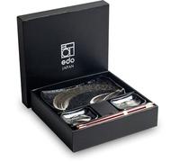 SERVICE À SUSHI | Sushi Set 6-pièces pour 2 Personnes | Japonais Authentique | Comprenant 2 assiettes rectangulaires, 2 coupelles et 2 paires de baguettes en bois | Dans un Coffret Cadeau (Ansen)