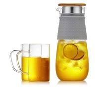 Service à Thé Bouilloire En Verre Résistant Aux Hautes Températures Pour La Maison, Ensemble De Tasses À Eau Froide, Épaissie, Parfaite Pour Le Thé Et Café Pour Le Quotidien(3pcs)