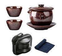 Service à thé chinois, service à thé en céramique - Service à Verrerie et verres - Tasses à antidérapantes, conception Anti-brûlure pour de noir pu-erh Oolong vert