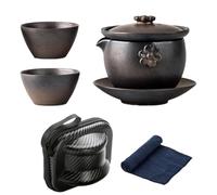 Service à thé chinois, service à thé en céramique - Verrerie et récipients empilables - Tasses à thé antidérapantes, design anti-brûlure pour infuser du thé noir, thé vert Pu-Erh Oolong
