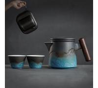 service à thé chinois, tasse à thé chinoise en céramique, Service à thé bleu en céramique, ensemble de cérémonie de thé de voyage, tasse à thé Portable, ensembles de préparation de thé Kung Fu de Camp