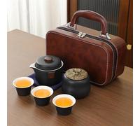 service à thé chinois, tasse à thé chinoise en céramique, Service à thé de voyage en poterie noire, une théière Portable, trois tasses, tasse Express en céramique, service à thé Kung Fu, théière cadea
