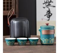 service à thé chinois, tasse à thé chinoise en céramique, Service à thé de voyage Portable, Mini ensemble sable violet voyage en plein air Camping tasse Express théière en verre équipement de boisson