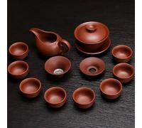 service à thé chinois, tasse à thé chinoise en céramique, Service à thé en céramique d'argile violette, Pot Kung Fu, infuseur Xishi Gaiwan, tasse de service, tasse à thé, théière chinoise ( Color : F