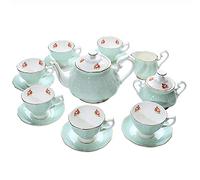 Service à thé chinois Vintage bleu, 15 pièces, service de l'après-midi for adultes, café en porcelaine florale, fête