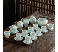 Service à thé, couvercle à vis bol théière théière lavage tasse maître huit tasses huit tranches 23 belle boîte cadeau, ensemble de thé grand décor