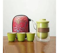 Service A Thé De l'après-Midi 1 set of hammer glass travel tea Portable quick cup outdoor carry on special bag Kung Fu teacup teapot Services A Thé(C)